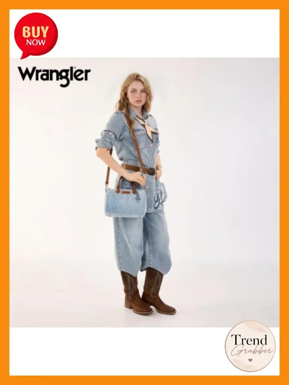 Wrangler Rhinestone Denim Barrel Bag - Women's Crossbody Satchel Y2K Purse